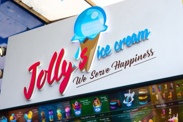 Jollys Ice Cream Sign in Colombo